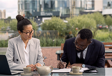 Reviewing business finance information